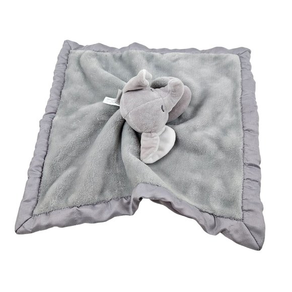 Carters Elephant Plush Lovey Gray Satin Edge and Back Security Blaket 2020 - Picture 8 of 10